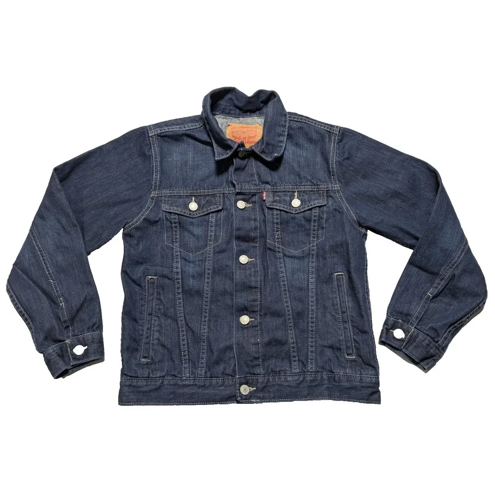 Levis Trucker Jacket - Youth Large 12/13 Years‎ Dark Wash EUC